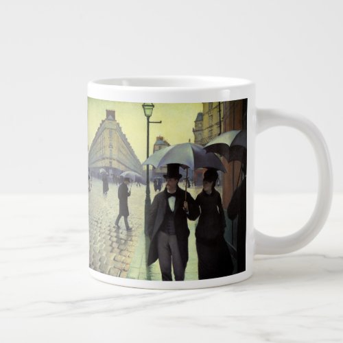 Paris Street Rainy Day by Gustave Caillebotte Large Coffee Mug