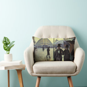 Paris Street Rainy Day by Gustave Caillebotte Lumbar Pillow