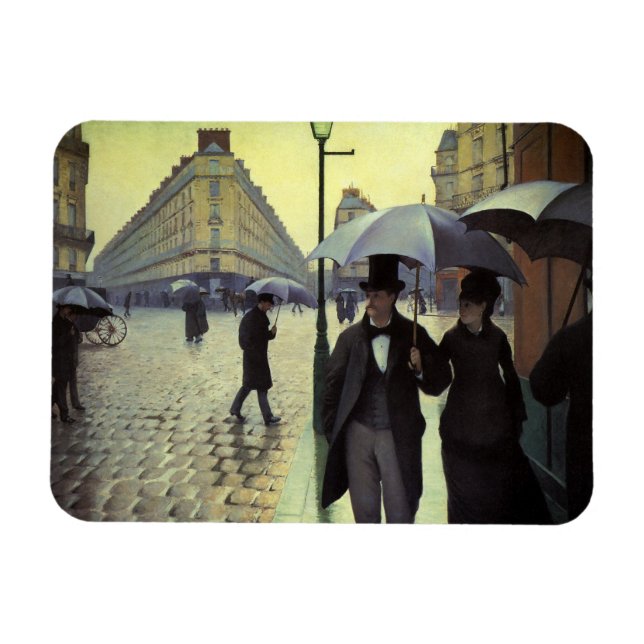 Paris Street Rainy Day by Gustave Caillebotte Magnet (Horizontal)