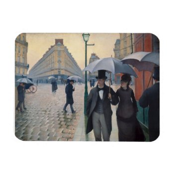 Paris Street Rainy Day By Gustave Caillebotte Magnet by Ladiebug at Zazzle