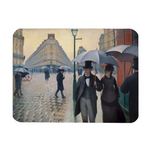 Paris Street Rainy Day by Gustave Caillebotte Magnet
