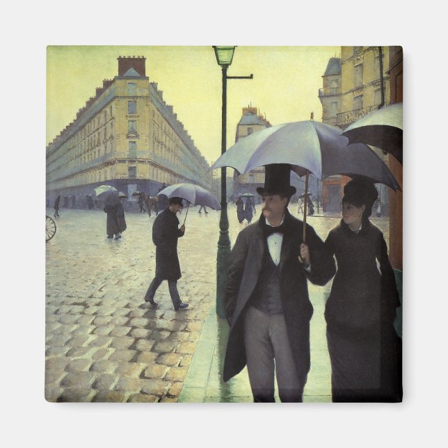 Paris Street Rainy Day by Gustave Caillebotte Magnet (Front)