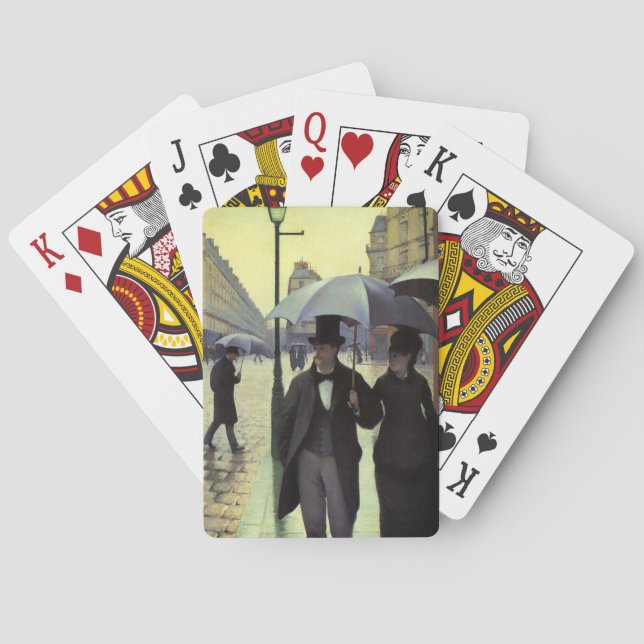 Paris Street Rainy Day by Gustave Caillebotte Poker Cards (Back)