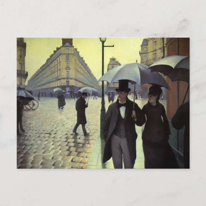 Paris Street Rainy Day By Gustave Caillebotte Postcard Zazzle Com