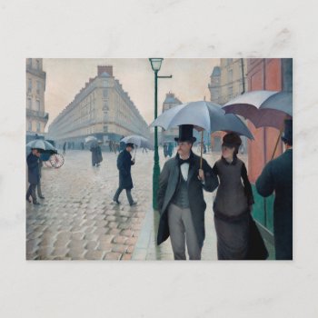 Paris Street Rainy Day By Gustave Caillebotte Postcard by made_in_atlantis at Zazzle