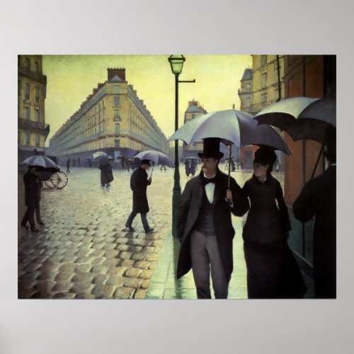 Paris Street Rainy Day by Gustave Caillebotte Poster