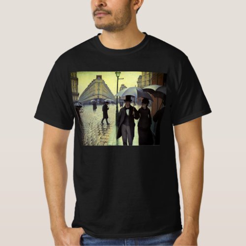 Paris Street Rainy Day by Gustave Caillebotte T_Shirt