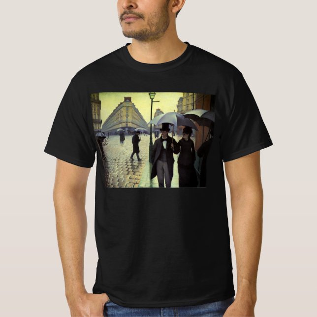Paris Street Rainy Day by Gustave Caillebotte T-Shirt (Front)