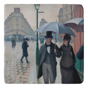 Paris Street Rainy Day by Gustave Caillebotte Trivet