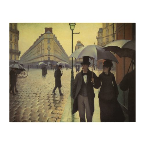 Paris Street Rainy Day by Gustave Caillebotte Wood Wall Decor