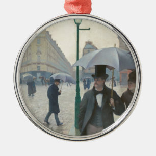 Paris Street Rainy Day Metal Ornament