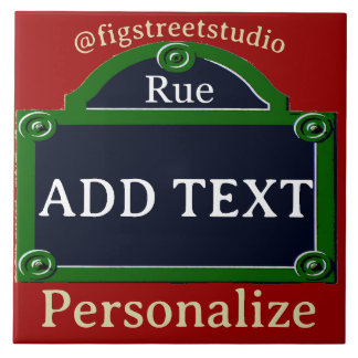 Paris Street Sign, add text, Tile