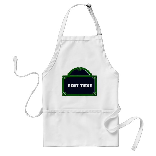 Paris Street Sign Edit Your Name Added Adult Apron (Front)