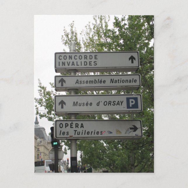 Paris Street Sign, France Postcard (Front)
