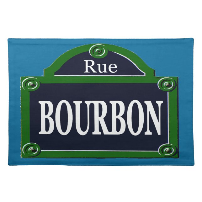 Paris Street Sign Rue Bourbon Placemat (Front)