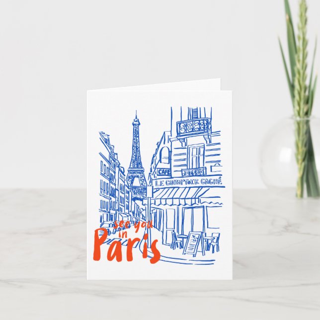 Paris Street Sketch Art  Card (Front)