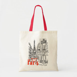 Paris Street Sketch Art Tote Bag