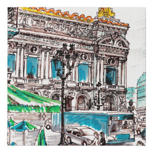 Paris street view of the theater Wicked cafe pede Faux Canvas Print