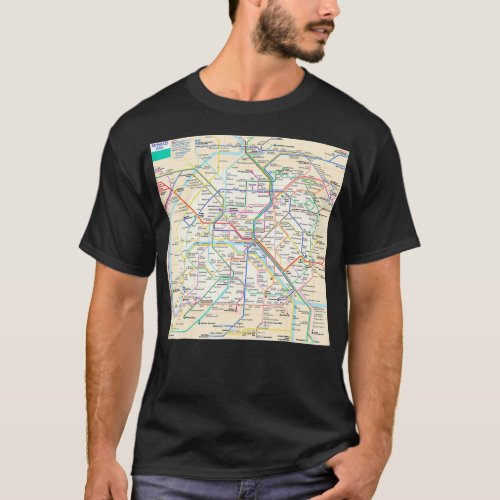 Paris subway map  France  T_Shirt
