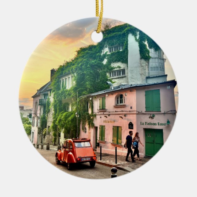 Paris sunset Christmas tree decoration (Front)