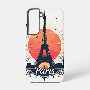 Paris Sunset Silhouette Samsung Galaxy S22 Case