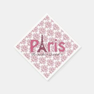 Paris Sweet 16 Damask Birthday Napkins
