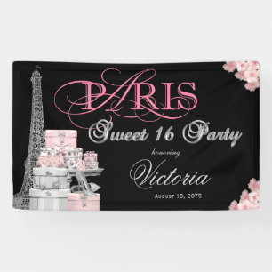 Paris Sweet 16 Party Banner