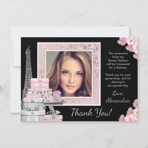 Paris Sweet 16 Thank You Cards