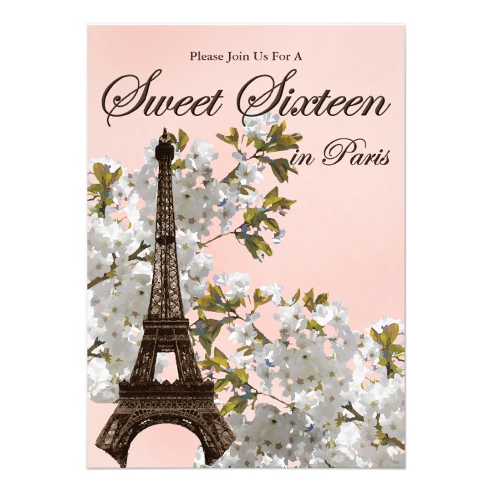 Paris Sweet Sixteen Invitations