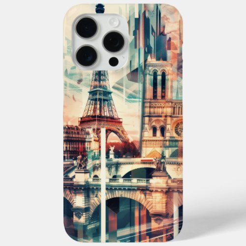 Paris Symphony Eiffel Tower and Notre_Dame iPhone 15 Pro Max Case
