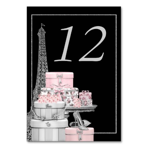 Paris Table Number Cards
