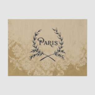 Paris Tan Cream Vintage Damask Tissue Paper