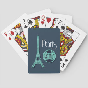 Paris Teal Poker Cards