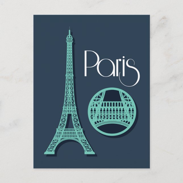 Paris Teal Postcard (Front)