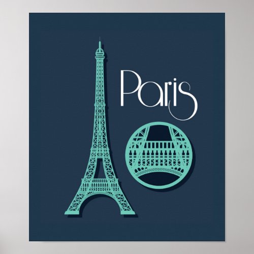 Paris Teal Poster