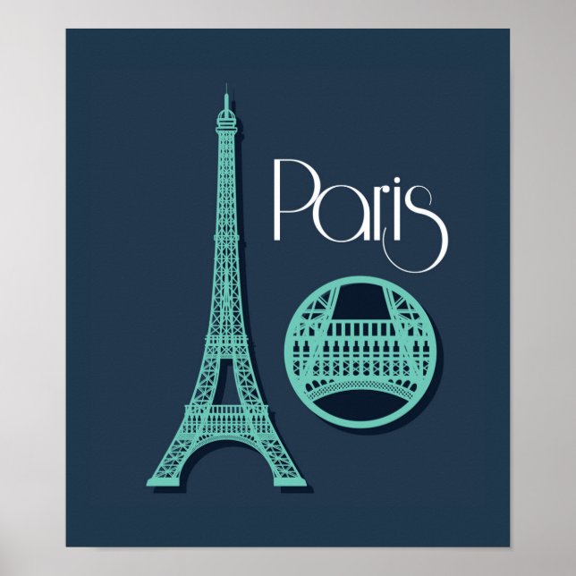 Paris Teal Poster (Front)