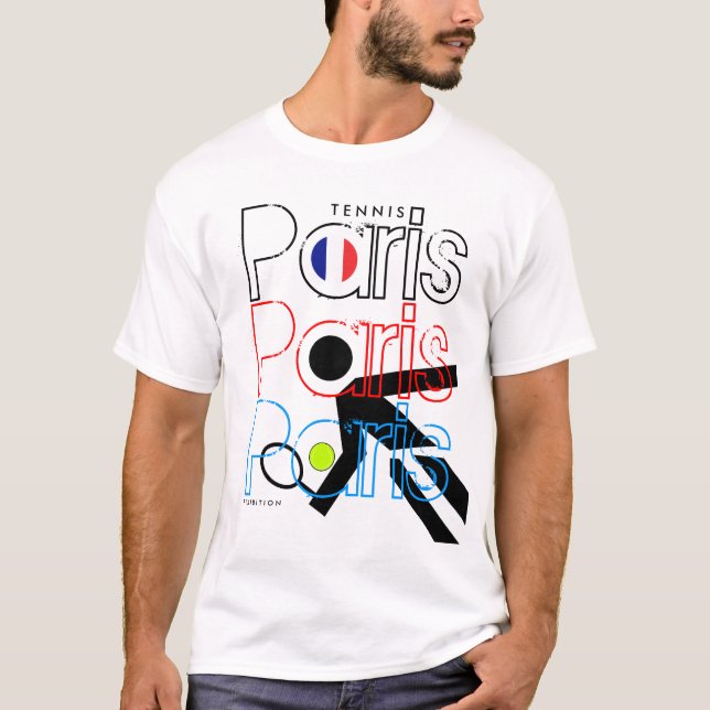 Paris Tennis French Open Flag T-Shirt (Front)