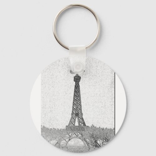 Paris Texas Eiffel Tower Drawing Keychain