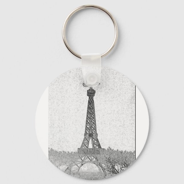 Paris, Texas Eiffel Tower Drawing Keychain (Front)