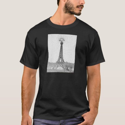 Paris Texas Eiffel Tower Drawing T_Shirt