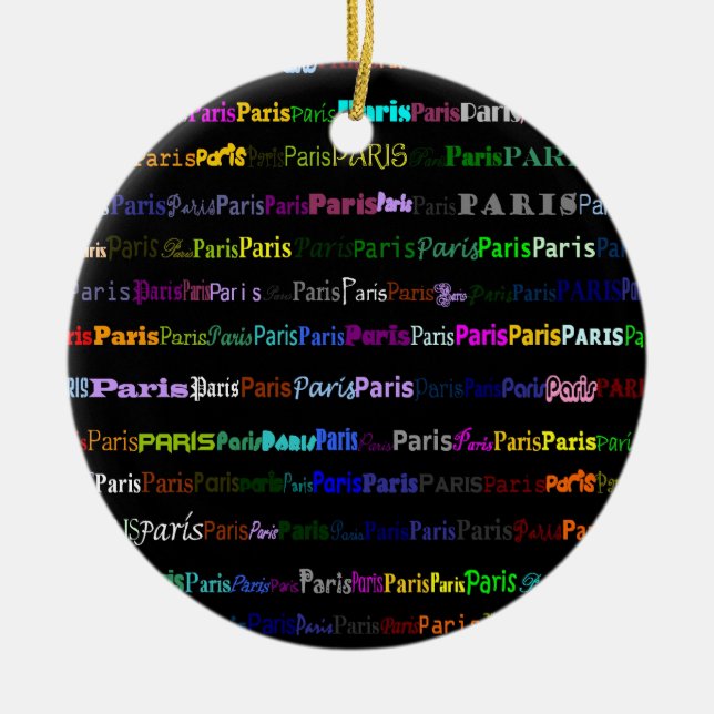 Paris Text Design I Ornament (Front)