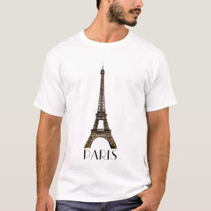 Paris text with Eiffel Tower T-Shirt