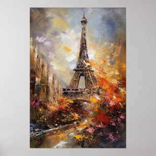 abstract eiffel tower painting