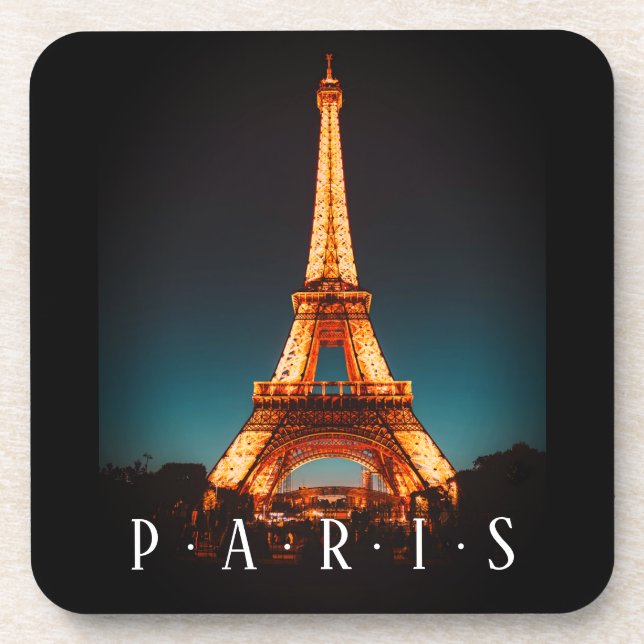 Paris, The Eiffel Tower At Night, Vs 2 Beverage Coaster (Front)