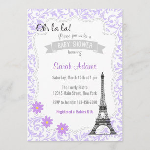 Paris Theme Baby Shower Invitation