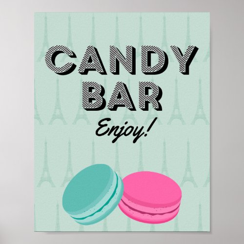 Paris Theme Birthday Candy Bar Poster Sign