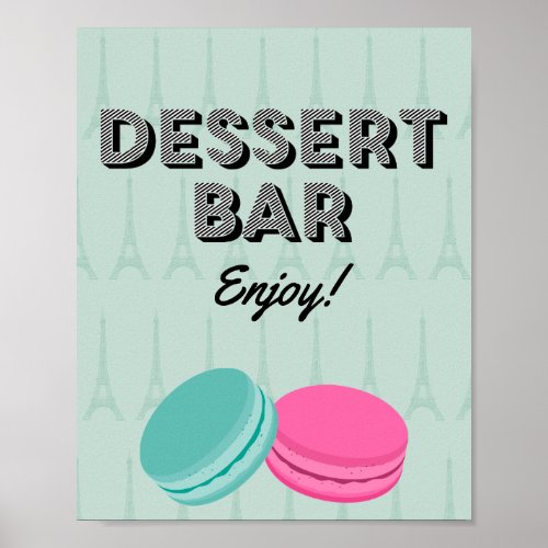 Paris Theme Birthday Dessert Bar Poster Sign