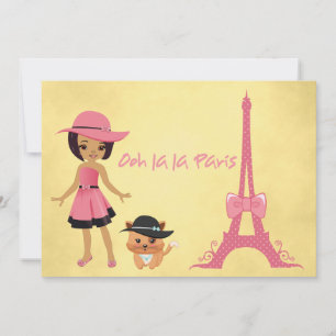 Paris theme birthday invitation