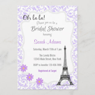 Paris Theme Bridal Shower Invitation