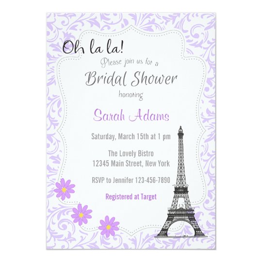 Paris Theme Bridal Shower Invitation